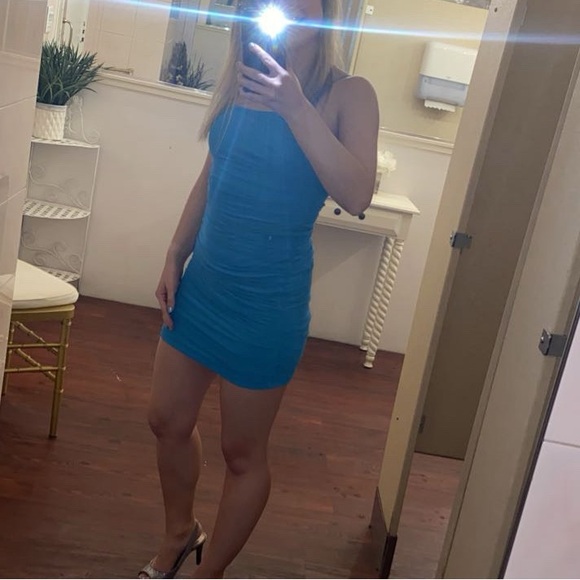 Princess Polly Jocasta Mini Dress Turquoise - Picture 4 of 6